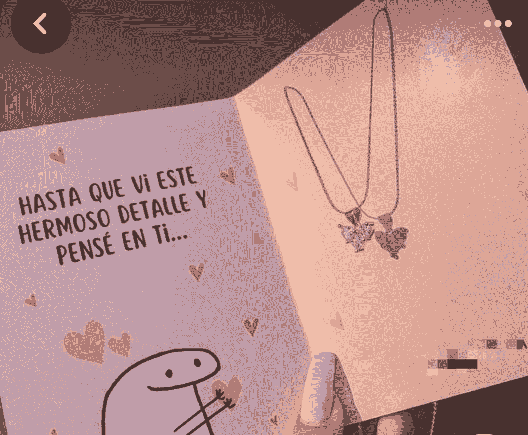 cadena en tarjeta personalizada 
