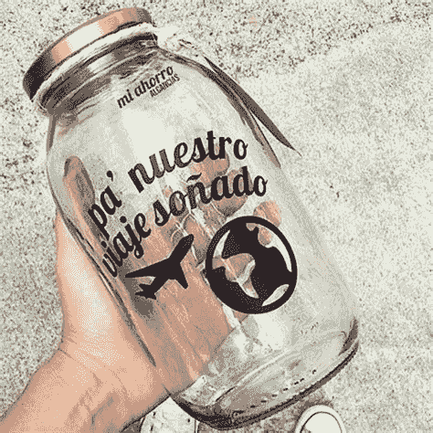 Alcancía vidrio personalizada, incluye tarjeta y empaque