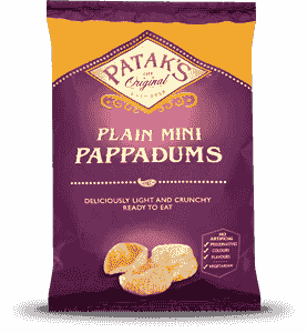 SNA0421 PAPPADUM PLAIN 15CM 12X100GR PATAK'S