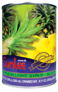 PRE0025 PINEAPPLE SLICES IN SYRUP SUNLEE 24X565gr