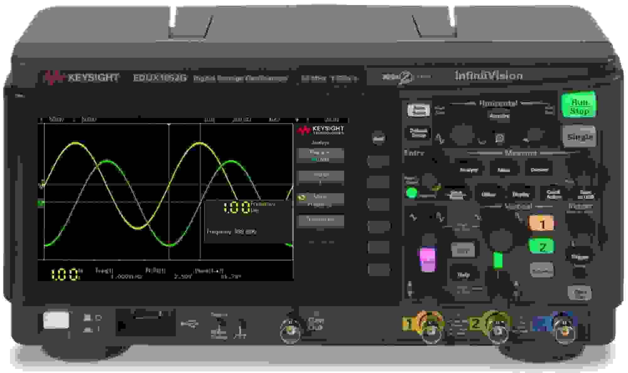 EDUX1052G Oscilloscope: 50 MHz, 2 Analog Channels, with a Built-in Waveform Generator