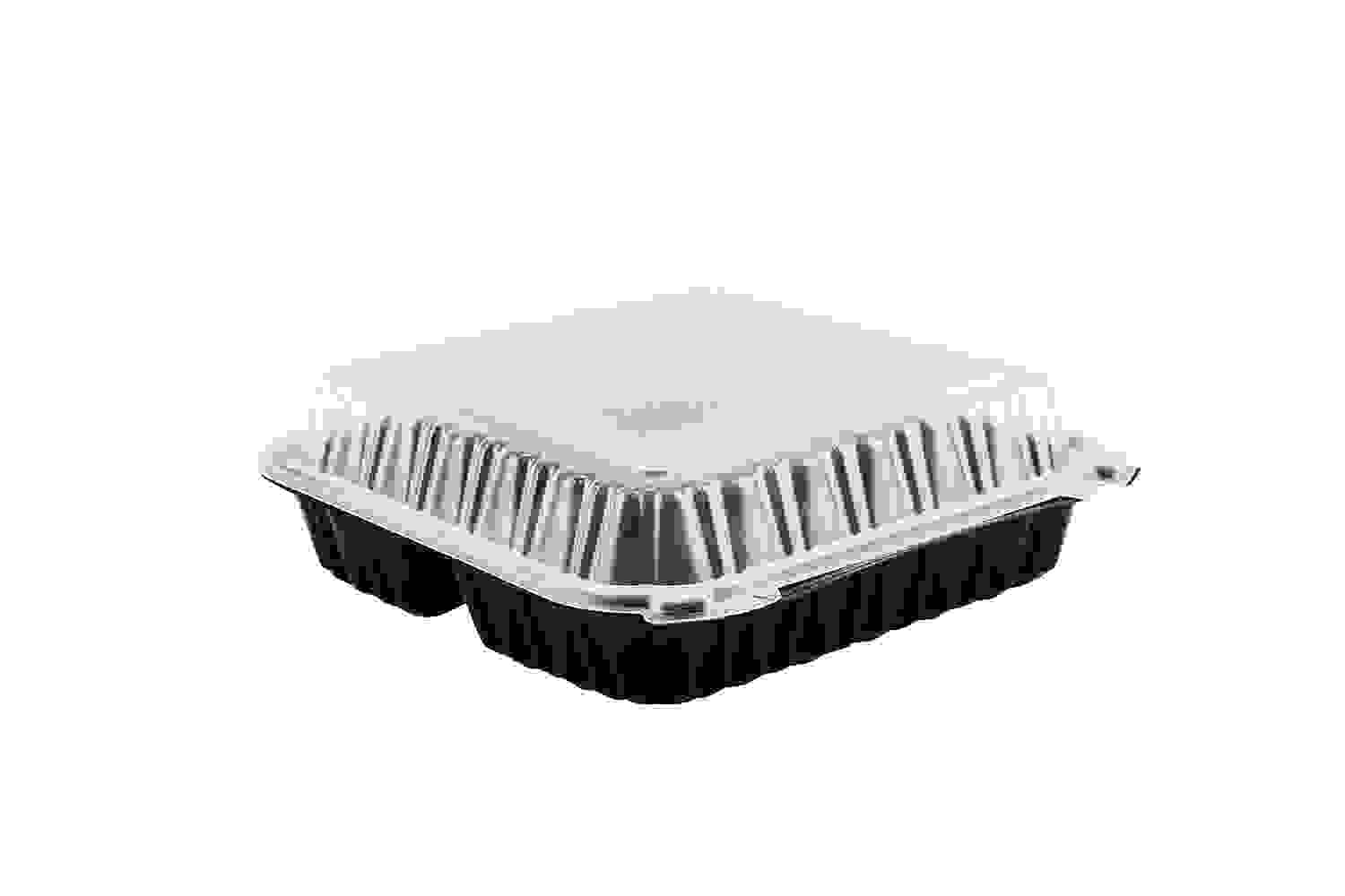 [Sample Request]10.2"x10.2" 3-Compartment Plastic Hinged Take-Out Container