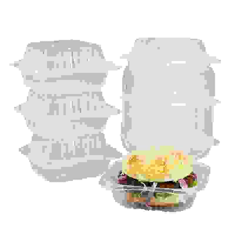 [Sample Request]6" x 6" 1-Compartment Clear Plastic Hinged Take-Out Container