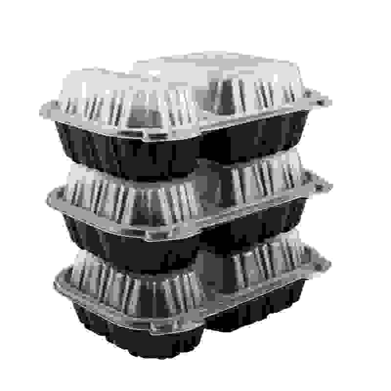 [Sample Request]9"x7" 2-Compartment Plastic Hinged Take-Out Container
