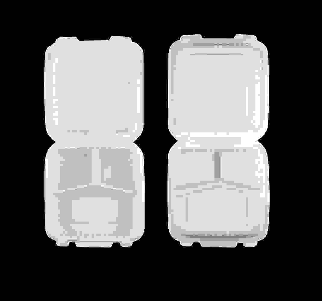 [Sample Request]9"x9" 3-Compartment Mineral-Filled Plastic Hinged Take-Out Container