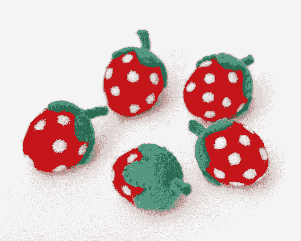 Felt Strawberries - 5 Red Strawberries