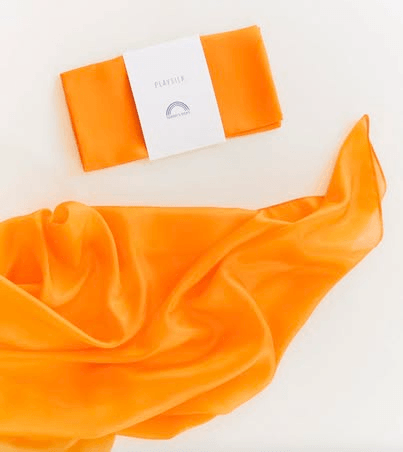 經典活力橘純色絲巾(中尺寸) Solid Color Playsilk(Orange)