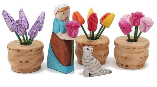 木製花卉小販組|23件組合 Flower Seller Set / 23 Wooden Figures