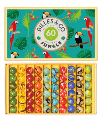 熱帶叢林探險|玻璃彈珠珍藏組(60顆)JUNGLE 1 BOX- 60 Pack