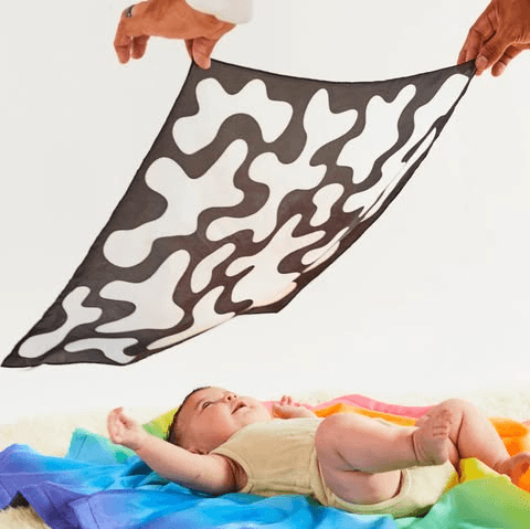 Mini 黑白對比感官絲巾 Mini Black and White Playsilk