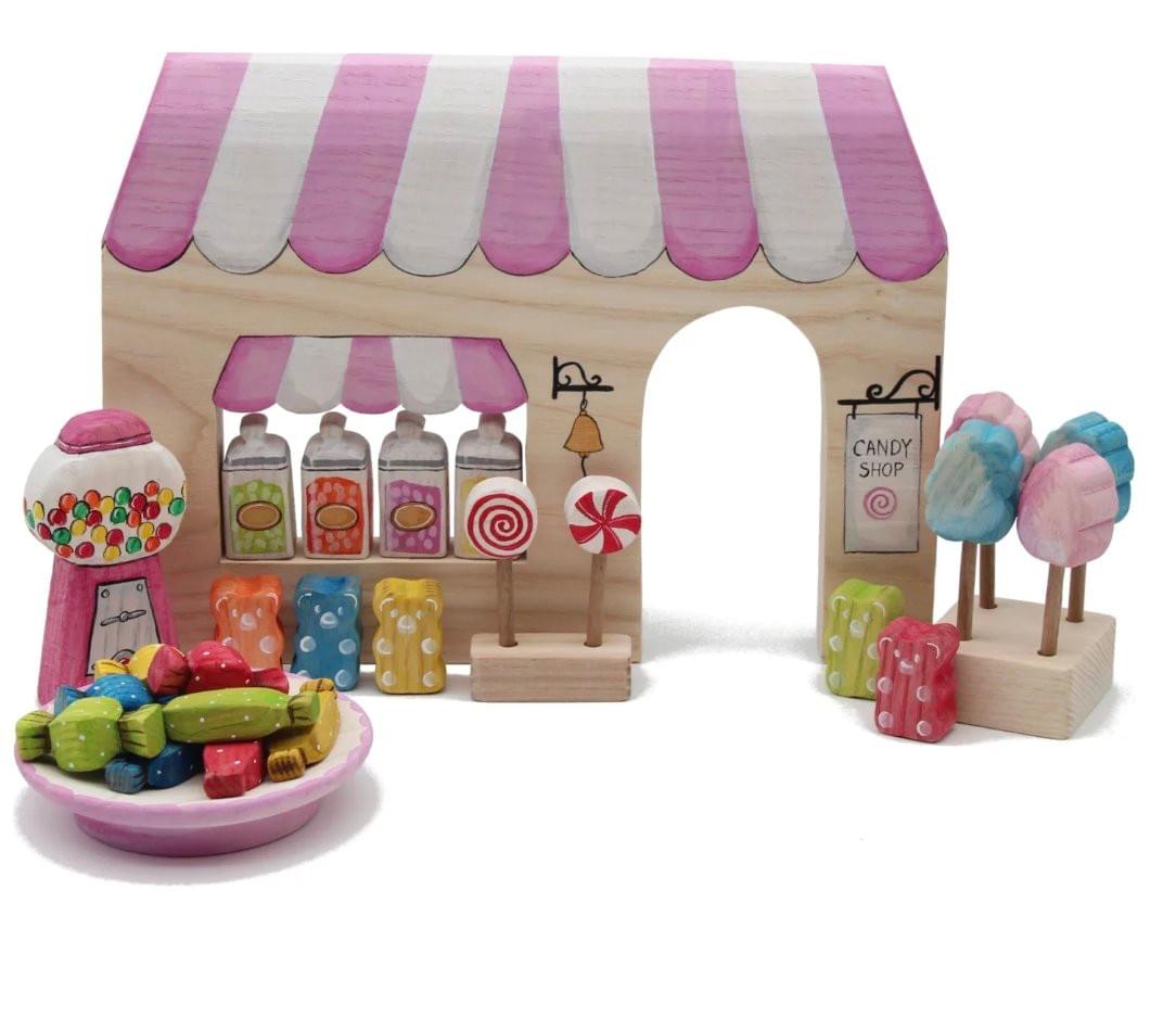雙面木製糖果屋|28件甜蜜組合 Double-sided Wooden Candy Shop Set / 28 Wooden Figures