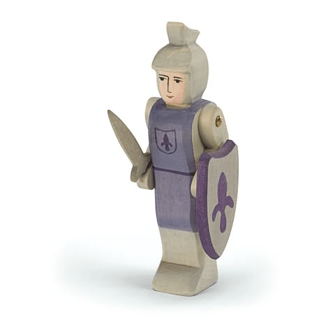 童話騎士系列|藍盾勇士(Knight standing blue )木製手工公仔