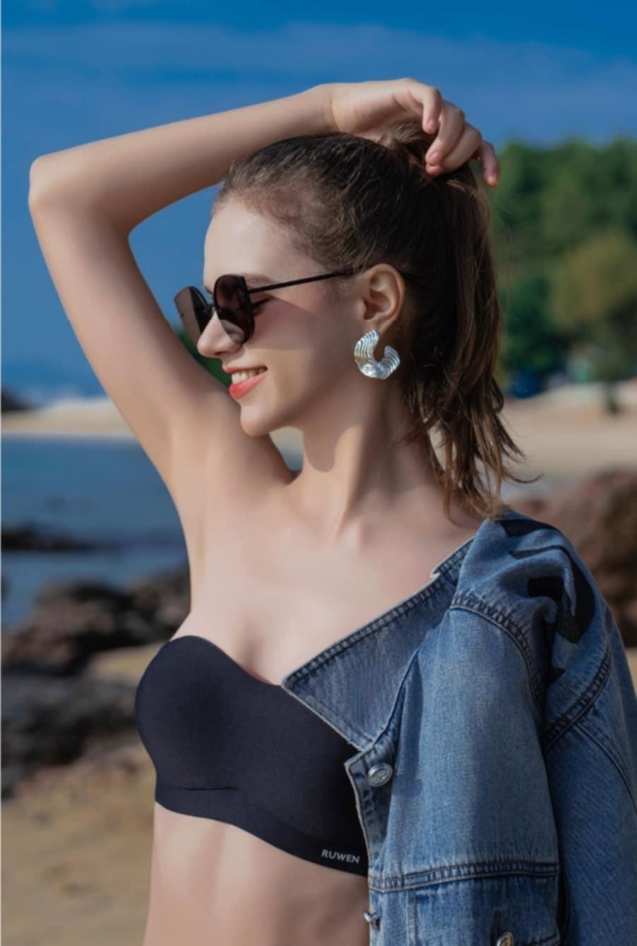 RUWEN Anti-Slip Strapless Silk Bra