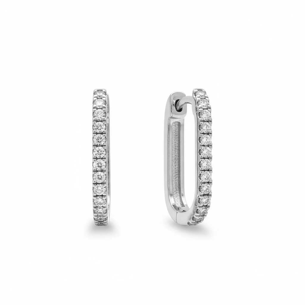 Arracadas rectangulares Pavé