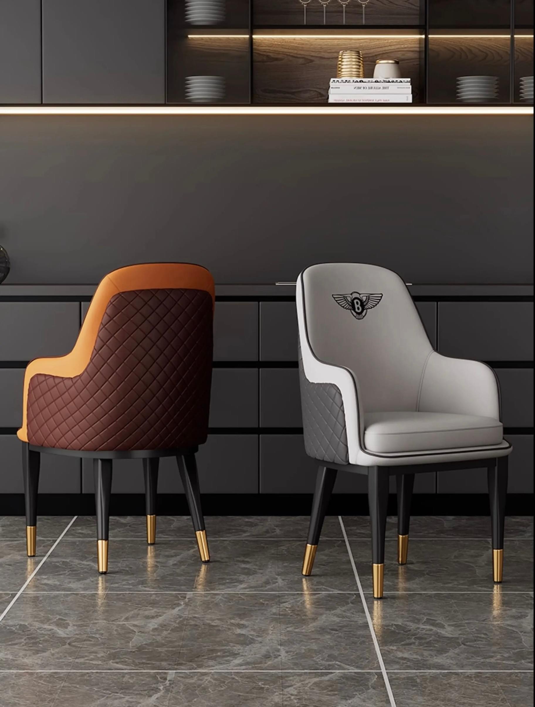Light Luxury Upholstered Bentley Chair - Reception Negotiation Conference Chair for Home Hotel