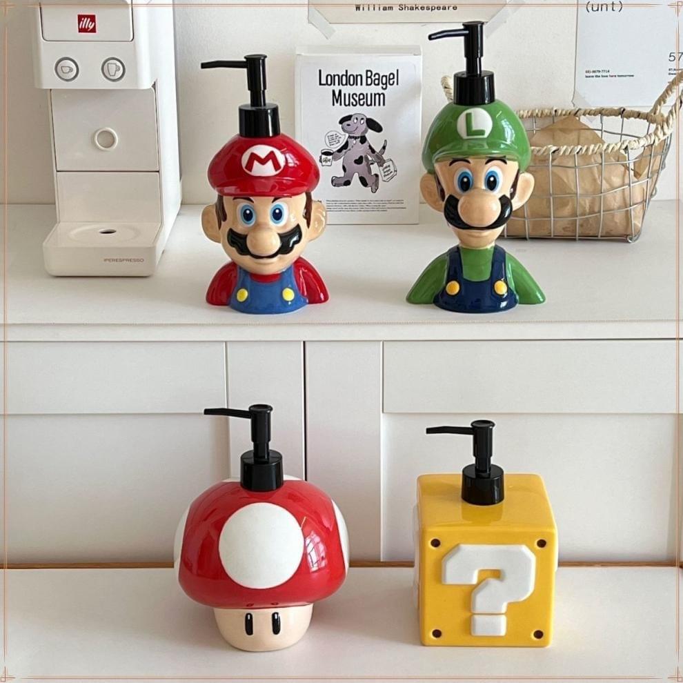 Mario Bros Question Mark Block Dispenser Hand Soap Shower Gel Refillable Pump Bottle