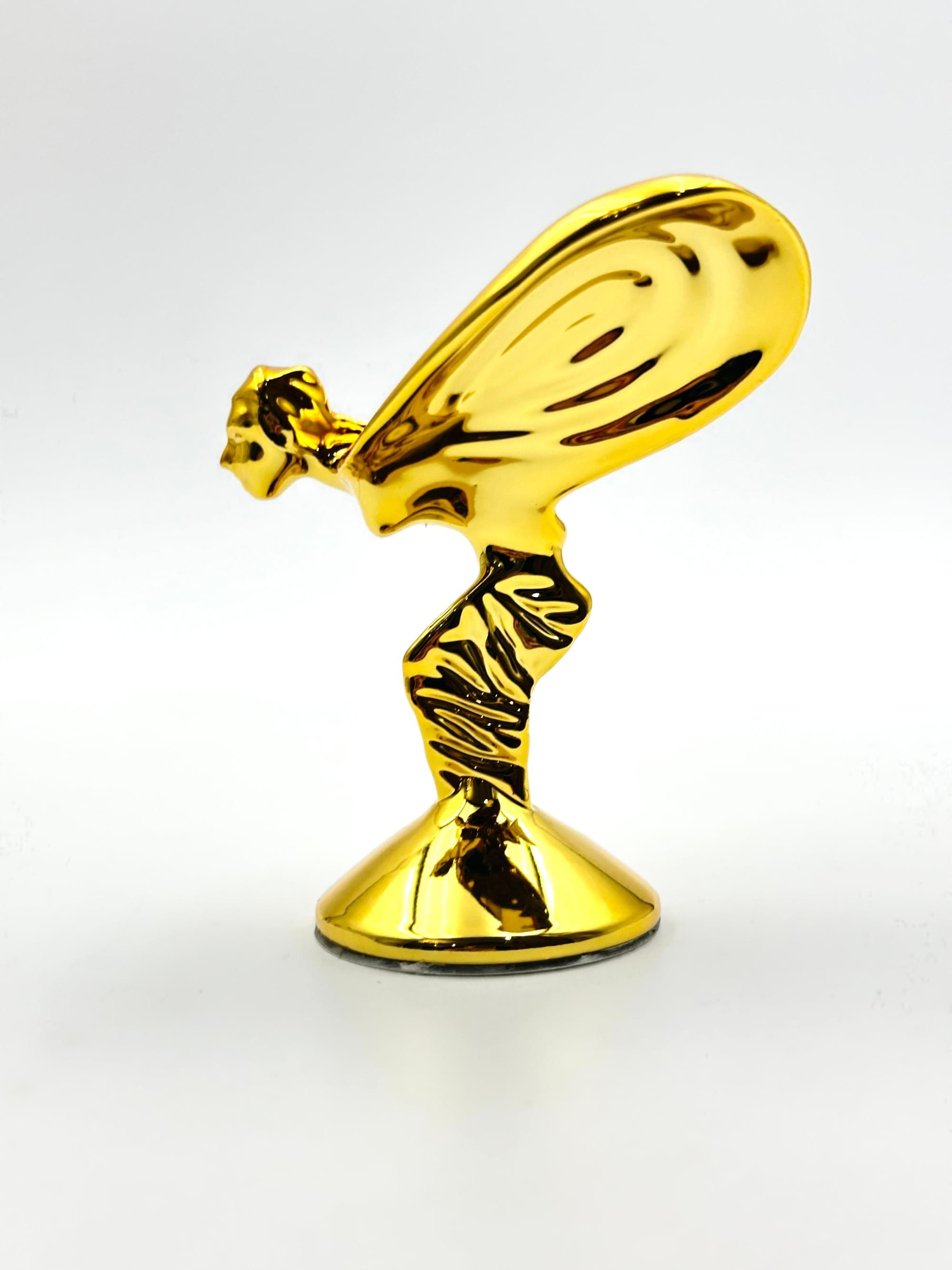 Rolls-Royce Spirit of Ecstasy Flying Lady Ornament, Gold/Silver Luxury Car Hood Emblem Home Decor