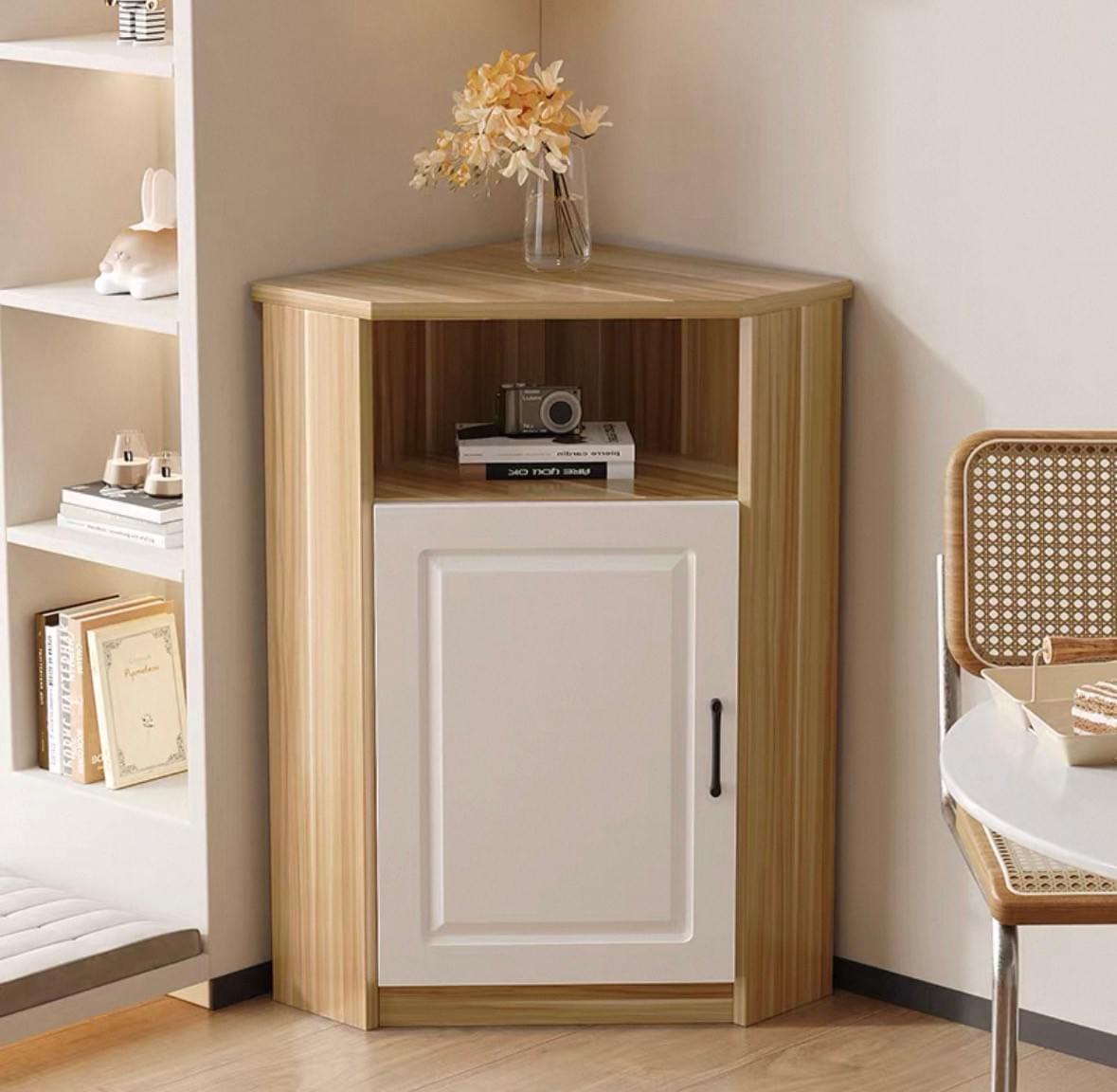 Wall Mounted Corner Cabinet Multi-scene Storage for Living Room Dining Room Bedroom