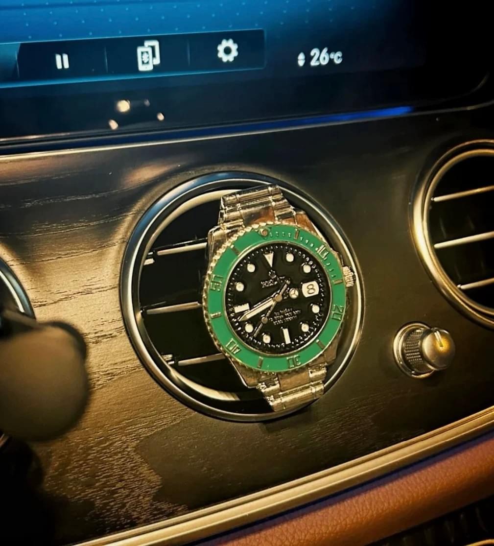 Premium Rolex Design Metal Watch Car Air Freshener Dashboard Perfume Diffuser Auto Decor