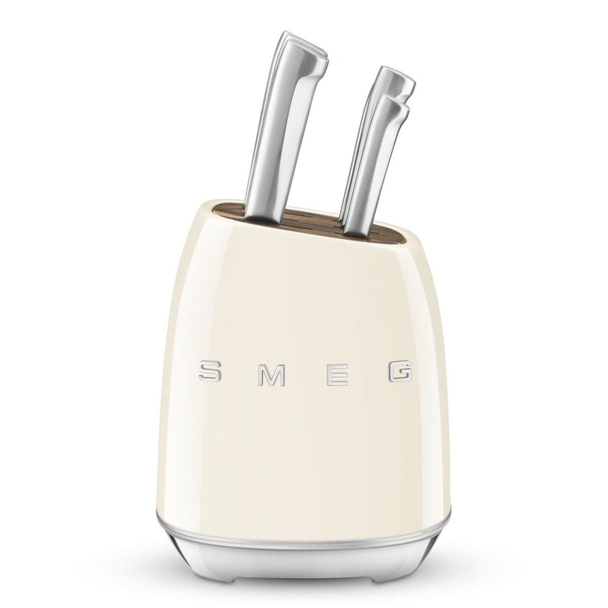 SMEG 6-Piece Stainless Steel Knife Set with Storage Block | 6 Color Options