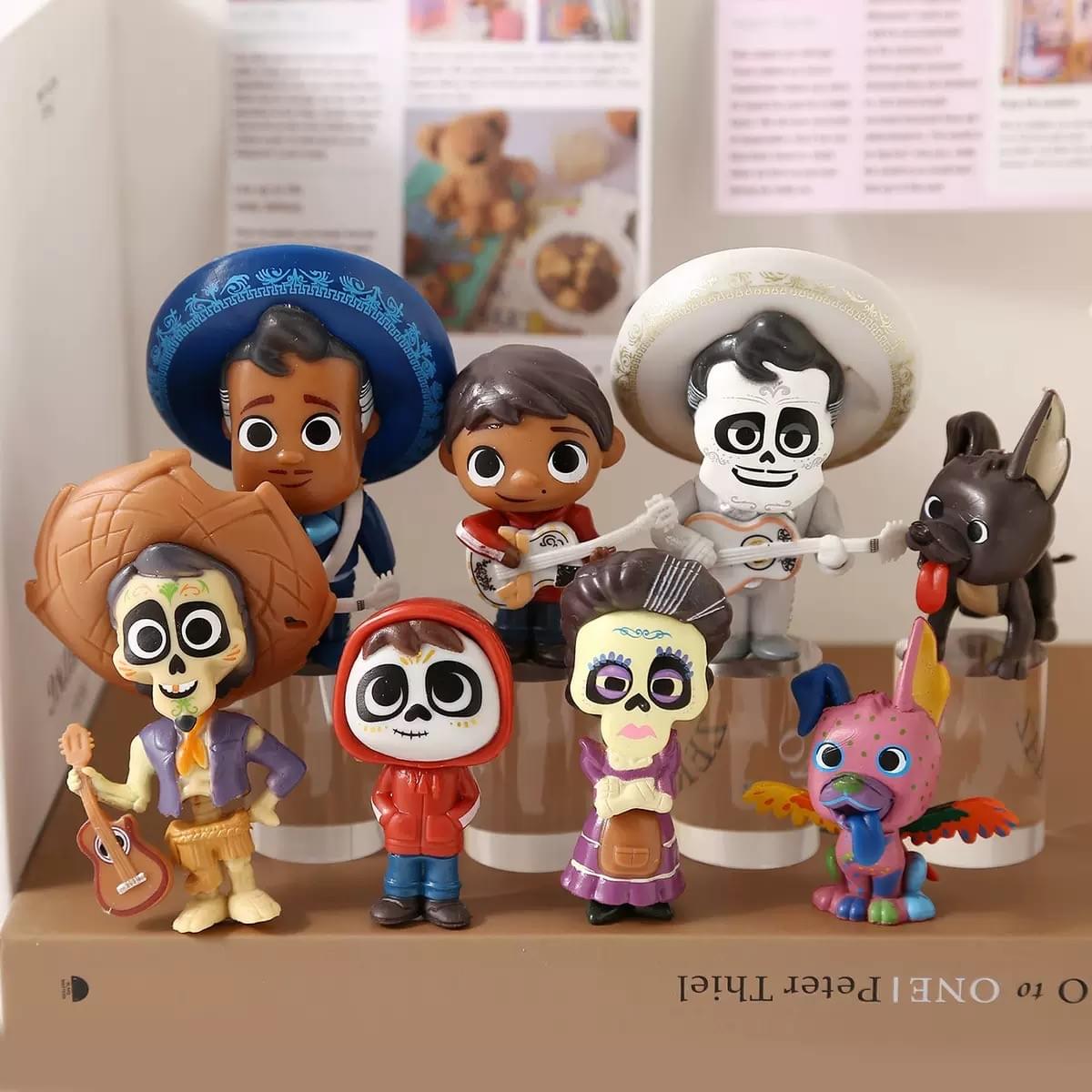 Coco Rock Boy Figure Set 8pcs Cartoon Musician Dolls Trendy Play Ornament Decoration