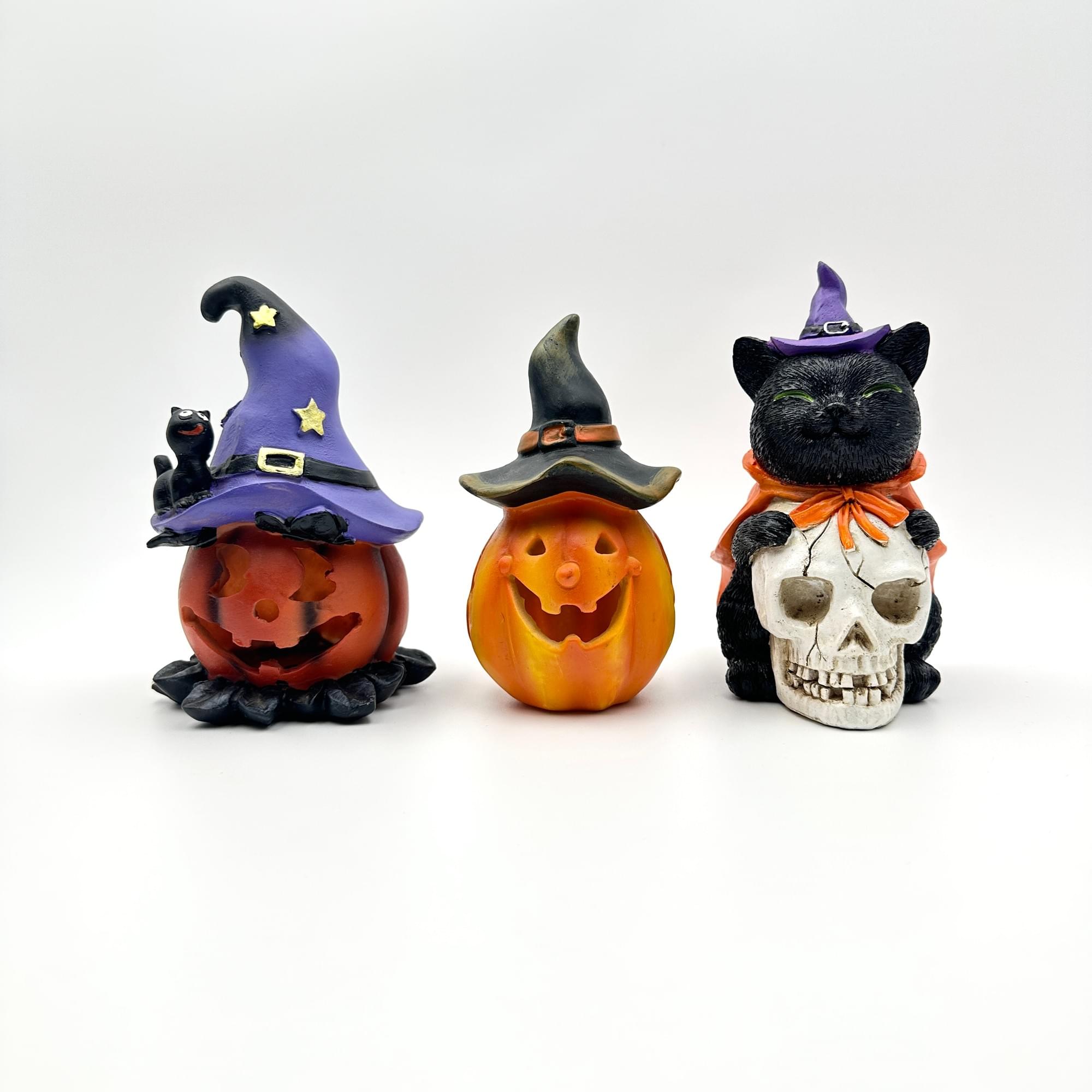 Halloween Solar Resin Light Pumpkin Ghost Crow Skull Stake Light Outdoor Party Decoration