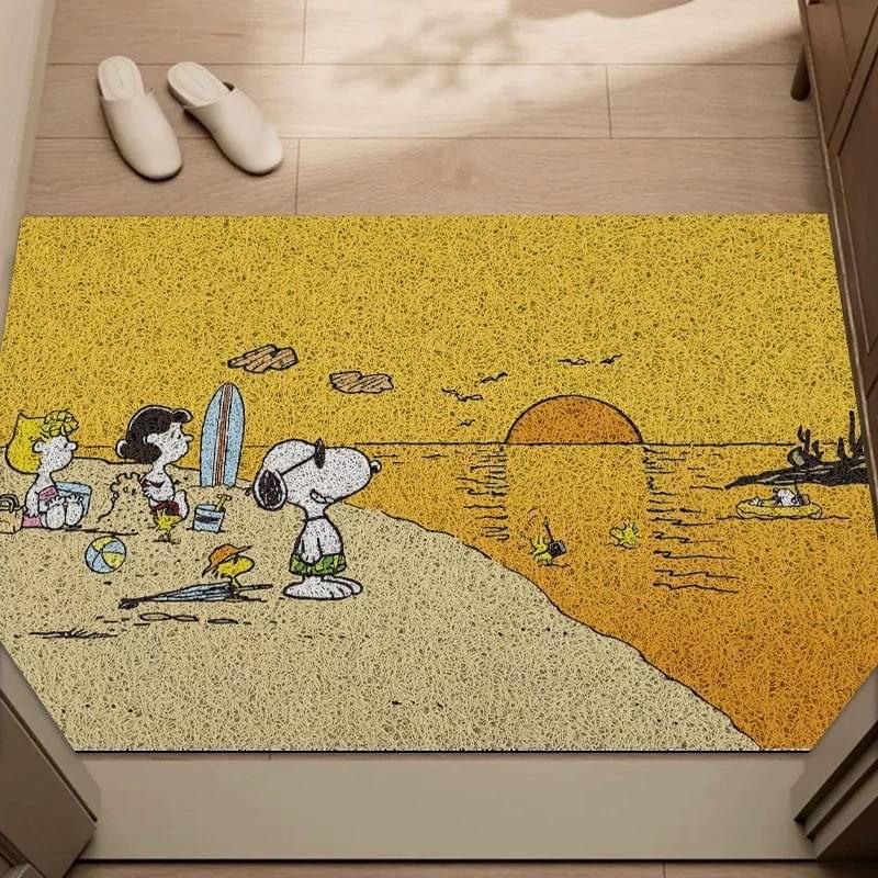 Snoopy Entrance Door Mat Anti-Slip Dust Removal Floor Rug for Home Hallway Balcony Outdoor Indoor