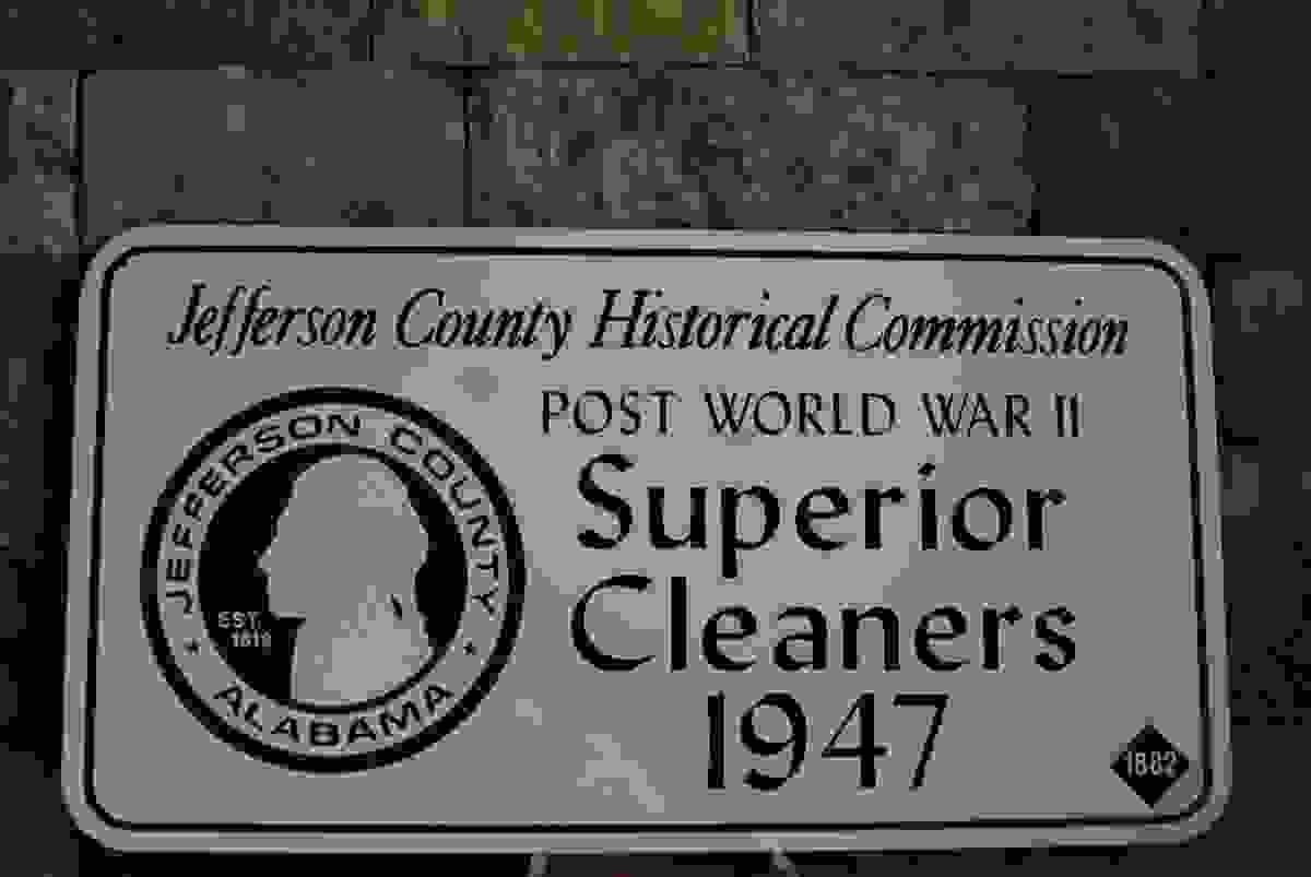 Historic marker for Superior Cleaners
