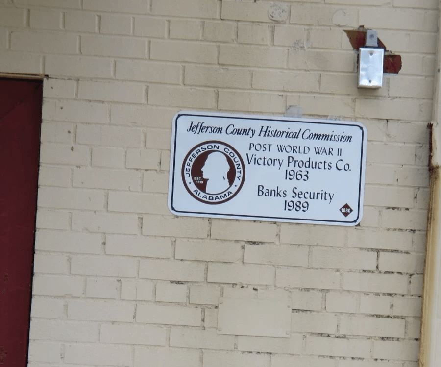 Historic marker for Banks Security
