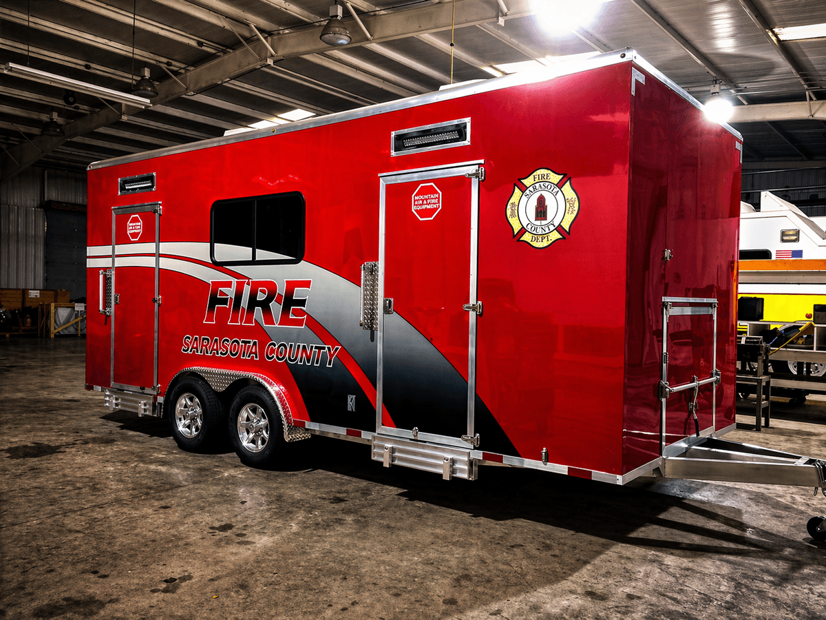 Custom fire rescue aluminum trailer