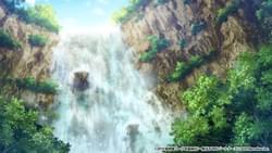 背景イラスト「滝・昼」