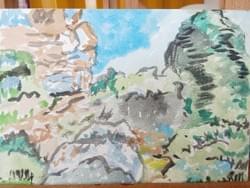 VG Rocky Field 2023 Watercolor on Art Paper 