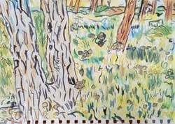 VG Two Trunks 2023 Watercolor on Art Paper