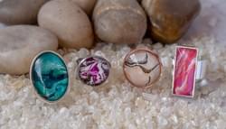 Round and Oval Rings - £12 - £15 each.