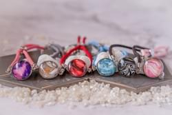 Coloured cord bracelets