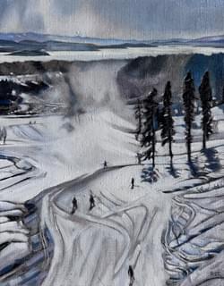 Tamarack Winter 18"x12" oil, wax, and  vine charcoal on linen