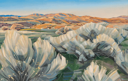 Eagle Ridge Spring 34x54" oil, wax, and charcoal on canvas