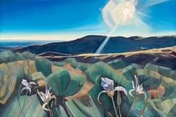 Sagebrush Mariposa Lilies at Hawkins Ridge Reserve 24x36" oil wax and charcoal on linen