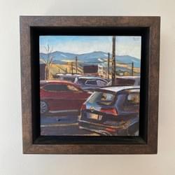 Town to Trails 2 - 5x5" oil and wax on panel