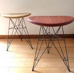 選べる3色 驚きの軽さ「新・桐の軽井沢スツール Version3」約1.0kg 　Paulownia wood & Iron Stool