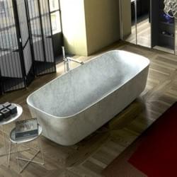 Sign Kalla in white cararra marble