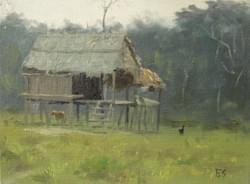 "A House in the Amazon" - 6x8, Oil