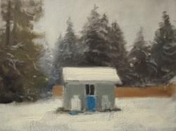"A White Christmas" - 6x8, Oil