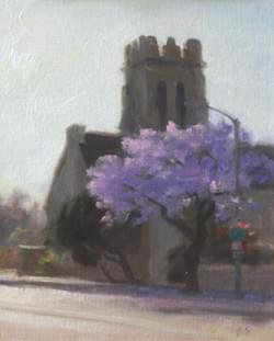 "Pasadena Jacaranda" - 10x8, Oil