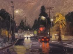 "L.A. Rain" - 6x8, Oil