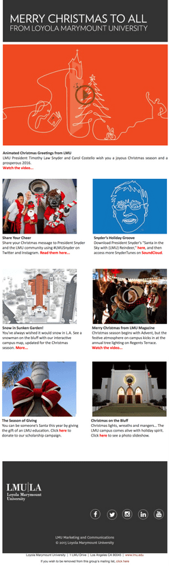 2015 PRESIDENT'S CHRISTMAS EMAIL