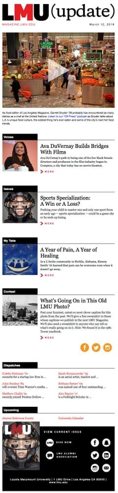 LMU MAGAZINE UPDATE NEWSLETTER
