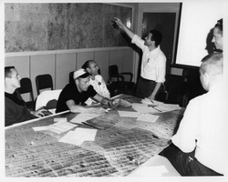 APOLLO 12 / Orig NASA 8x10 Press Photo - Astronauts Study Plans for Mission