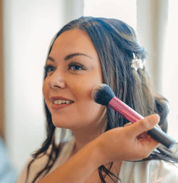 "Bridal makeup service by BfabMobile - professional hair and glam makeup."