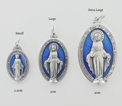Italian Blue Enamel Miraculous Medals